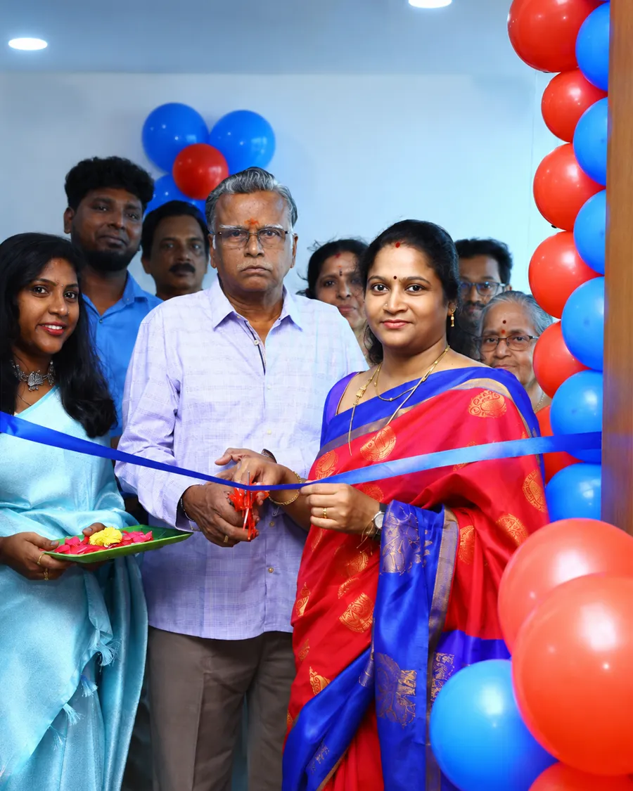 Asentforce team celebrating an office inauguration and ribbon cutting ceremony event.